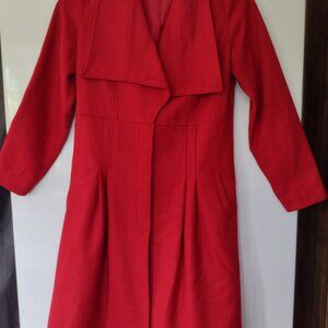 Red Wool Pea Coat by XCVI with 2 Pockets  Size Medium